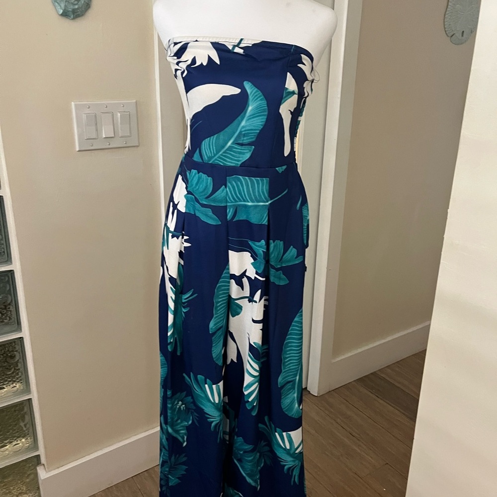Strapless midi jumpsuit